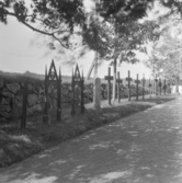 Hedemora, Garpenberg. Kyrkan. Järnvårdar efter v. muren. 1929-1930.