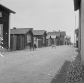 Falun, Styraregatan från Gruvgatan. Stuga med kammare 1914.