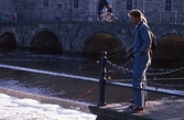 Laxfiske i Svartån vid Örebro slott, 1989