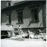 Västerås, Kyrkbacken, kv. Gagne.
Utgrävning vid Västra Kyrkogatan 10.