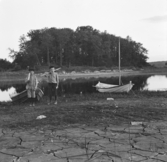 Borlänge, Torsång, Lindön i Ösjön med två båtar 1914.