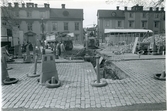 Västerås, Centrum, kv. Johannes.
Kontrollgrävning på Bondtorget, 1984.