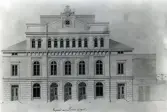 Skiss av fasaden på Kalmar teater.