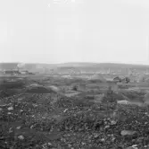 Falun, slaggvarp vid Falu Gruva, staden i bakgrunden 1914.