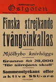 Löpsedel för tidningen Östgöten på 1950-talet.