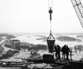 Utsikt från vattentornet mot söder med Södra Majelden i förgrunden.