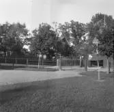 Säter, Gustafs, Enbacka. Från kyrkogården mot gårdarna S. kyrkan.