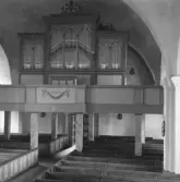 Säter, Gustafs, Enbacka. Kyrkan, orgel, läktaren.