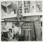 Bogserbåten Wargön. Maskinisten Sven-Erik Blom.