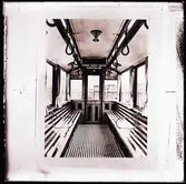 Interiör av spårvagnskupé.