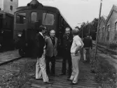Anställda på Centralverkstäderna vid resa till Gårdsjö i samband med vagnverkstadens nedläggande, 1972