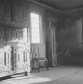 Falun, Lilla Främsbacka, Sveden, 1931. Väggmålning och interiör Linnéstugan, Sveden.