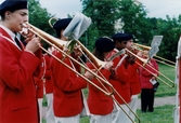 Nationaldagsfirande i Stadshusparken i Mölndal den 6 juni 1999. Musikunderhållning av Mölndals Paradorkester.