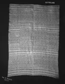 Täcke, vävt i opphämta hopsytt av två våder. (20)