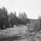 Falun, Vika, Hosjö, Såghyttan. Grunder efter kolhus och svavelhytta 1926.