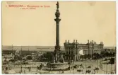 Vykort föreställande Monumento de Cólon (Christoffer Colombus, på spanska Cristobal Cólon) i Barcelona. Tidigt 1900-tal. Från Sjöman Gunnar Henrikssons samling.