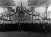 Samling inför invigning av lokverkstaden vid Centralverkstäderna, 1913-03-16