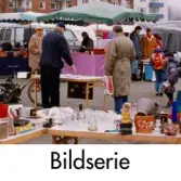 Serie om fem fotografier som visar Jitex BK knallemarknad på Frejaplan i Mölndal, oktober 1993.