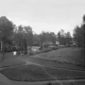 Falun, Grycksbo. Damm med broar vid herrgården.