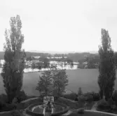 Falun, kring Hosjön, från Rottneby, trädgård mot Nässågens bostäder.