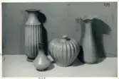 Vaser från Bo Fajans, formgivare Ewald Dahlskog, 1900-talets mitt.