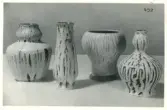 Vaser från Bo Fajans, formgivna av Ewald Dahlskog, 1900-talets mitt.