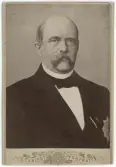 Porträtt på Otto von Bismarck före detta Tyska rikets rikskansler. Född 1 april 1815 i Schönhausen och död 30 juli 1898 i Friedrichsruh.