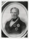 Porträtt på Landshövding Friherre Claes Bergenstråle. Jönköping född år 1787 och död år 1864.