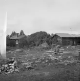 Falun, Sundborn, Byggningen, Bäckänge. Stuga och uthus.