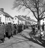 Första Maj 1941.
Demonstrationståget längs Storgatan, västerut vid Oxtorget.