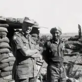 Major Kurt-Erik Amundson, I11, med en inhemsk officer.
FN-tjänstgöring i Gaza, 1959-60.