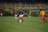 Fotbollslaget Jitex BK spelar match mot Tyresö IF på Kvarnbyvallen i Mölndal den 15 juli 1995. Jitex BK vann matchen med 4-2.