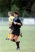 Fotbollslaget Jitex BK spelar match mot Lindsdals IF på Kvarnbyvallen i Mölndal den 29 maj 1993. Jitex BK förlorade matchen med 2-3.