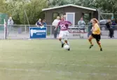 Fotbollslaget Jitex BK spelar match mot Lindsdals IF på Kvarnbyvallen i Mölndal den 29 maj 1993. Jitex BK förlorade matchen med 2-3.