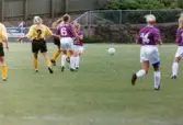 Fotbollslaget Jitex BK spelar match mot Lindsdals IF på Kvarnbyvallen i Mölndal den 29 maj 1993. Jitex BK förlorade matchen med 2-3.