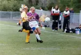 Fotbollslaget Jitex BK spelar match mot Lindsdals IF på Kvarnbyvallen i Mölndal den 29 maj 1993. Jitex BK förlorade matchen med 2-3.