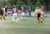 Fotbollslaget Jitex BK spelar match mot Lindsdals IF på Kvarnbyvallen i Mölndal den 29 maj 1993. Jitex BK förlorade matchen med 2-3.