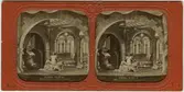 Stereokort ur serien Actualités Théatrales utgiven på 1860-talet. Bilden föreställer en scen ur operan Romeo och Julia. Stereokortet är ett så kallat French tissue bestående av ett handkolorerat albuminfoto monterat i kartongram med tunt papper på baksidan. När kortet belyses bakifrån framträder färgerna. Kopian av kortet har framställts med två olika metoder: skanning på flatbäddsskanner och fotografering på ljusbord. 