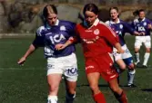 Fotbollslaget Jitex BK spelar match mot Lotorps IF på Kvarnbyvallen i Mölndal, lördagen den 17 maj 1997. Jitex BK förlorade matchen med 0-5.
