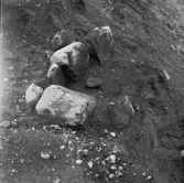 Romfartuna sn Äs RAÄ 119 Arkeologisk undersökning utförd av Vlm / Åke Hyenstrand och Ann Nilsson 1967
A3 Stenkista, raserad, belägen vid grustagskant NNÖ respektive Ö om gravfältet.