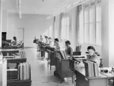 Postgirohuset, Stockholm. Korrespondensavdelningen på 1 tr. Fönster åt Mäster Samuelsgatan.