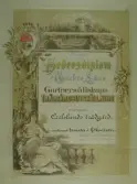 1:a pris, hedersdiplom till Carlslunds trädgård för sortiment tomat- och köksväxter, 1897-09-03