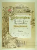 Hedersdiplom till Carlslunds gård för Schlanstedterråg, 1897