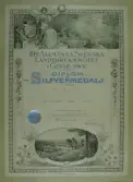 Diplom för silvermedalj tillerkänd Herr Th Dieden på Carlslunds gård för Svarthavre, 1901-07-08