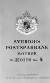Postsparbanksbok, utfärdad år 1960.