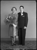 Brudpar. Kalle Bohm, Svea 1, Hallstahammar.
Ur Gustaf Åhmans samling.