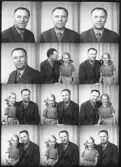 Porträtt, grupporträtt, Prosten Eriksson, Kolbäck, polyfoto.
Ur Gustaf Åhmans samling.