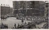 Beredskap 1914-18.
Inspektion av landstormsförband efter mobiliseringen den 1/8 1914. 
Uppställning framför rådhuset i Helsingborg, 23/8 1914.