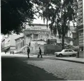 Västerås, Centrum, kv. Manfred.
Rivningen av Svenska Handelsbanken, 1972.