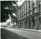 Västerås, Centrum, kv. Manfred.
Rivningen av Svenska Handelsbanken, 1972.